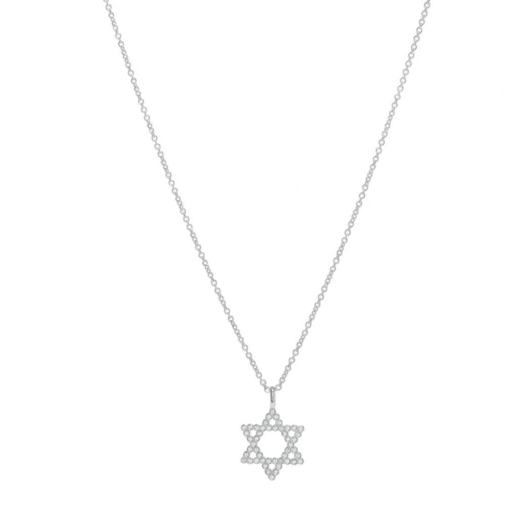 Melissa Lovy Star of David Necklace in Rhodium
